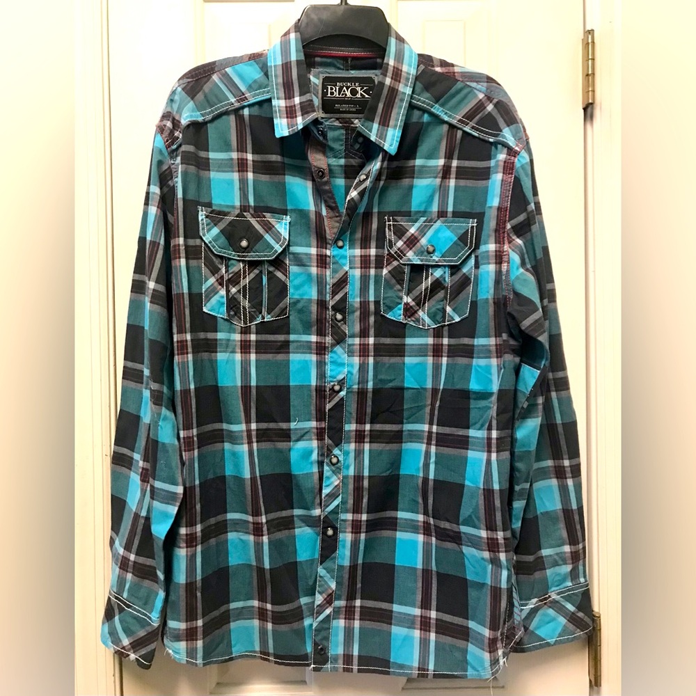 Mens Buckle Black Relaxed Fit Size L